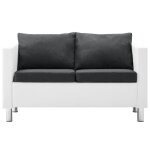 Vidaxl canap  2 places faux cuir blanc et gris fonc