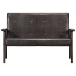 Vidaxl canap  2 places gris cuir vritable