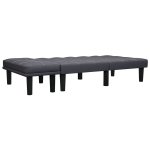 Vidaxl canap  2 places gris fonc tissu