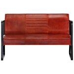 Vidaxl canap� � 2 places marron cuir v�ritable