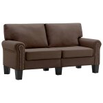 Vidaxl canap� � 2 places marron tissu