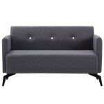 Vidaxl canap  2 places revtement en tissu 115x60x67 cm gris fonc