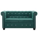 Vidaxl canap  2 places revtement en velours 146 x 75 x 72 cm vert