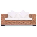 Vidaxl canap  2 places rotin naturel