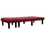 Vidaxl canap  2 places rouge bordeaux tissu