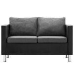 Vidaxl canap  2 places simili - cuir noir et gris clair