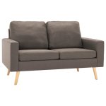 Vidaxl canap  2 places taupe tissu