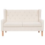 Vidaxl canap  2 places tissu blanc crme