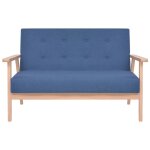 Vidaxl canap  2 places tissu bleu