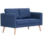 Vidaxl canap  2 places tissu bleu