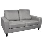 Vidaxl canap  2 places tissu gris clair
