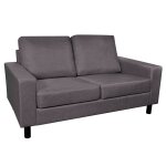 Vidaxl canap  2 places tissu gris fonc