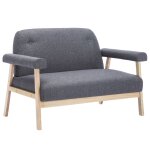 Vidaxl canap  2 places tissu gris fonc