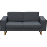Vidaxl canap avec 2 places tissu gris fonc