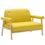 Vidaxl canap  2 places tissu jaune