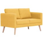 Vidaxl canap  2 places tissu jaune