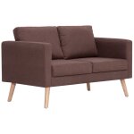 Vidaxl canap  2 places tissu marron