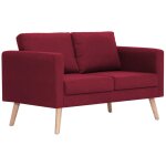 Vidaxl canap  2 places tissu rouge bordeaux