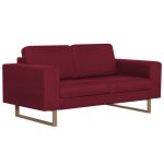 Vidaxl canap  2 places tissu rouge bordeaux