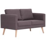 Vidaxl canap  2 places tissu taupe