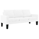 Vidaxl canap  3 places blanc similicuir