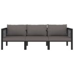 Vidaxl canapé à 3 places avec coussins anthracite résine tressée Vidaxl canapé à 3 places avec coussins anthracite résine tressée