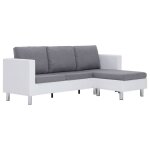 Vidaxl canapé à 3 places avec coussins blanc similicuir Vidaxl canapé à 3 places avec coussins blanc similicuir