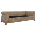 Vidaxl canapé à 3 places avec coussins rotin naturel Vidaxl canapé à 3 places avec coussins rotin naturel