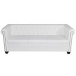 Vidaxl canap  3 places cuir synthtique blanc