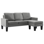 Vidaxl canap  3 places avec repose - pied gris similicuir