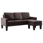 Vidaxl canap  3 places avec repose - pied marron similicuir