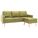 Vidaxl canap  3 places avec repose - pied vert tissu