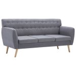 Vidaxl canapé à 3 places revêtement en tissu 172x70x82 cm gris clair Vidaxl canapé à 3 places revêtement en tissu 172x70x82 cm gris clair
