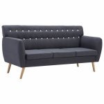 Vidaxl canapé à 3 places revêtement en tissu 172x70x82 cm gris foncé Vidaxl canapé à 3 places revêtement en tissu 172x70x82 cm gris foncé