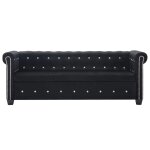 Vidaxl canap  3 places revtement en velours 199x75x72 cm noir