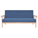 Vidaxl canap  3 places tissu bleu