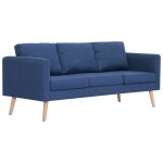 Vidaxl canapé à 3 places tissu bleu Vidaxl canapé à 3 places tissu bleu