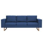 Vidaxl canapé à 3 places tissu bleu Vidaxl canapé à 3 places tissu bleu