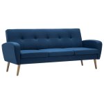 Vidaxl canapé à 3 places tissu bleu Vidaxl canapé à 3 places tissu bleu