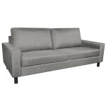 Vidaxl canapé à 3 places tissu gris clair Vidaxl canapé à 3 places tissu gris clair