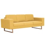 Vidaxl canap  3 places tissu jaune