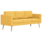 Vidaxl canap  3 places tissu jaune