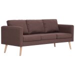 Vidaxl canapé à 3 places tissu marron Vidaxl canapé à 3 places tissu marron