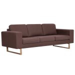 Vidaxl canap� � 3 places tissu marron
