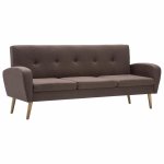 Vidaxl canap  3 places tissu marron