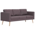 Vidaxl canapé à 3 places tissu taupe Vidaxl canapé à 3 places tissu taupe