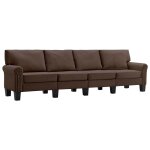 Vidaxl canap� � 4 places marron tissu