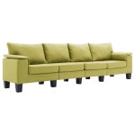 Vidaxl canap� � 4 places vert tissu