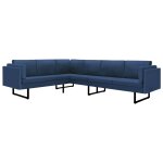 Vidaxl canapé d'angle bleu tissu Vidaxl canapé d'angle bleu tissu