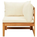 Vidaxl canap d'angle avec coussins blanc crme bois d'acacia solide